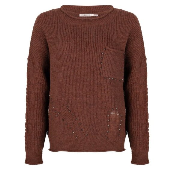 Esqualo Studded Pocket Sweater Medium Distressed - Picture 8 of 8